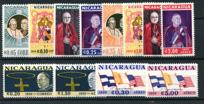 1959 - LOTTO/22916 - NICARAGUA - VISITA CARDINALE SPELLMAN 12v. - NUOVI