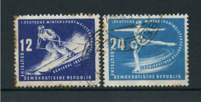 1950 - LOTTO/17646 - GERMANIA DDR - SPORT INVERNALI 2v. -  USATI
