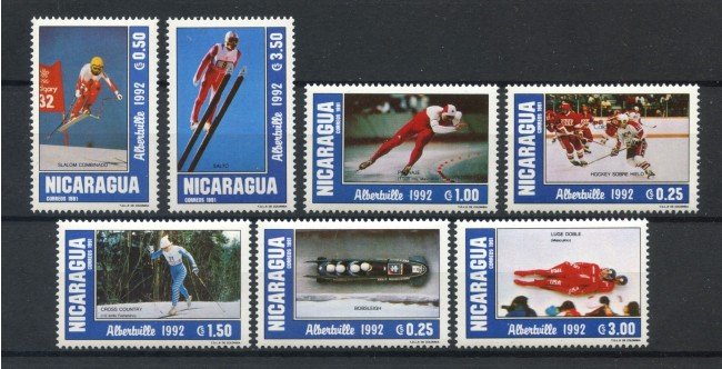 1991 - NICARAGUA - OLIMPIADI DI ALBERTVILLE 7v. - NUOVI - LOTTO/19922A
