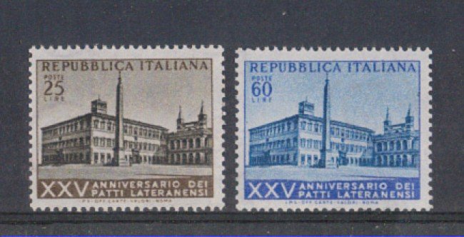 1954 - LOTTO/6227 - REPUBBLICA - PATTI LATERANENSI 2v.