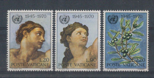 1970 - LOTTO/5929 - VATICANO - ANNIVERSARIO O.N.U. 3v.