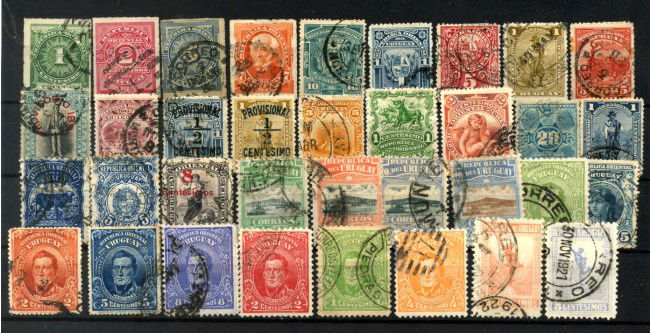1883/1921 - URUGUAY - LOTTO/42847 -  INSIEME DI 35 FRANCOBOLLI DIFFERENTI USATI