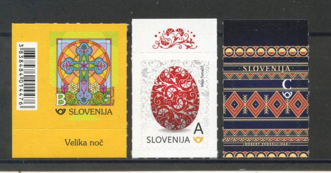 2018 - SLOVENIA - PASQUA  3v. - NUOVI ADESIVI - LOTTO/34689