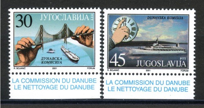 2001- JUGOSLAVIA - RISANAMENTO DEL DANUBIO 2v. - NUOVI - LOTTO/35556