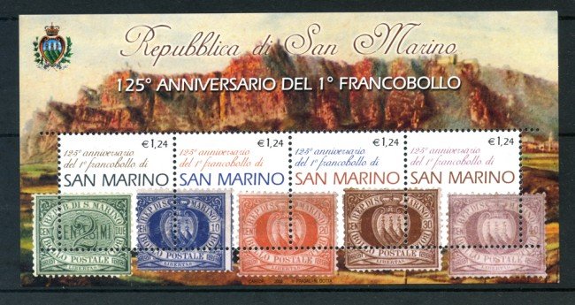 2002 - LOTTO/23311 - SAN MARINO - 125° ANNIVERSARIO DEI FRANCOBOLLI - FOGLIETTO NUOVO