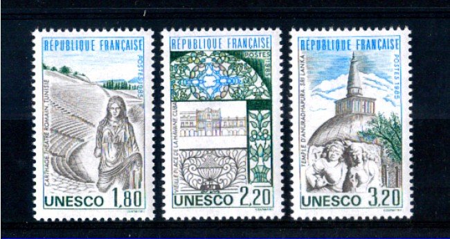 1985 - LOTTO/FRAS90CPN - FRANCIA - UNESCO 3v. - NUOVI