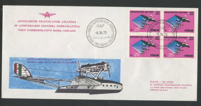 1973 - ITALIA - LOTTO/41617 - 40° ANNIVERSARIO DELLA CROCIERA ATLANTICA 