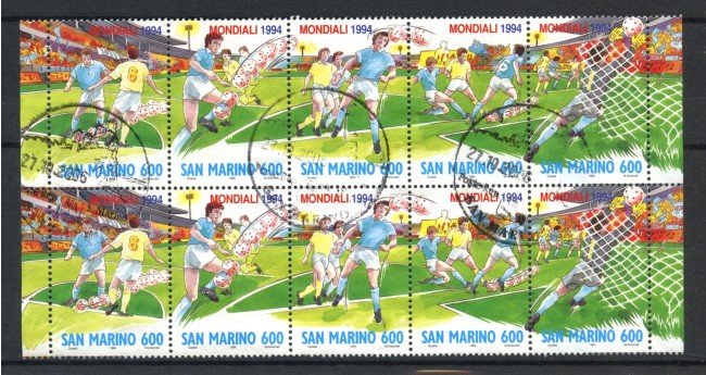 1993 - SAN MARINO - MONDIALI DI CALCIO 5v. USATI - LOTTO/36799