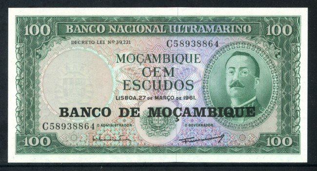 1961 - MOZAMBICO - 100 ESCUDOS - LOTTO/26273