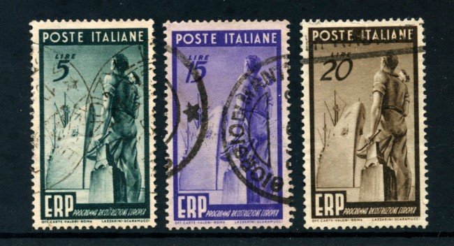 1949  - ITALIA REPUBBLICA PROGRAMMA RICOSTRUZIONE ERP 3v. - USATI - LOTTO/25262
