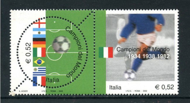 2002 - REPUBBLICA - CAMPIONI DEL MONDO DI CALCIO 2v. - NUOVI - LOTTO/25628