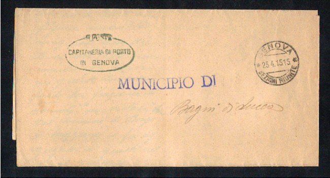 GENOVA - 1915 - LOTTO/10814 - PIEGH. PER BAGNI DI LUCCA