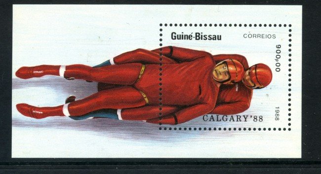 1988 - GUINEA BISSAU - OLIMPIADI DI CALGARY - BOB - FOGLIETTO NUOVO - LOTTO/20143