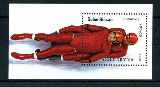 1988 - GUINEA BISSAU - OLIMPIADI DI CALGARY - FOGLIETTO