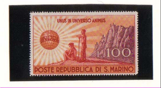 1946 - LBF/2724  - S. MARINO - 100 LIRE  U.N.R.R.A. NUOVO