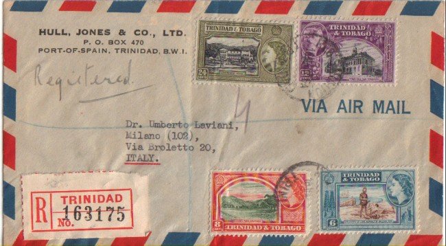 1956 - LOTTO/17336 -  Trinidad e Tobago - BUSTA PER L'ITALIA