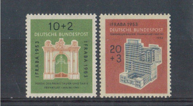 1953 - LOTTO/3451 - GERMANIA FEDERALE - ESPOSIZ. IFRABA 2v.