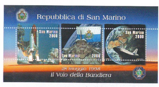 1998 - LOTTO/8193 - SAN MARINO - BANDIERA NELLO SPAZIO - FOGLIETTO