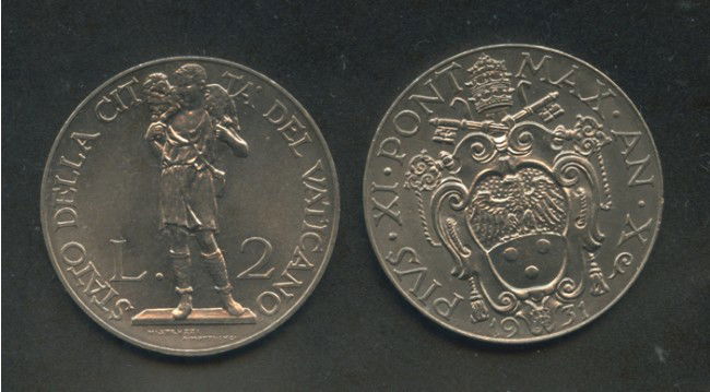 1931 - LOTTO/M14651 - VATICANO - PIO XI°  2 LIRE