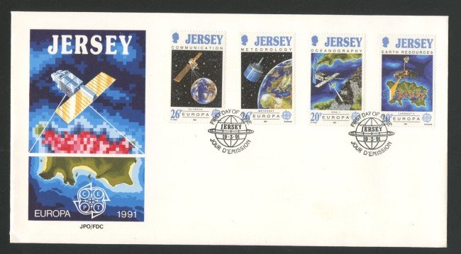 1991 - JERSEY - LOTTO/41793 - EUROPA 4v. - BUSTA FDC