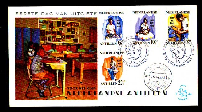 1966 - LOTTO/3140 - ANTILLE OLANDESI - A PROFITTO DELL'INFANZIA 4v. - BUSTA FDC