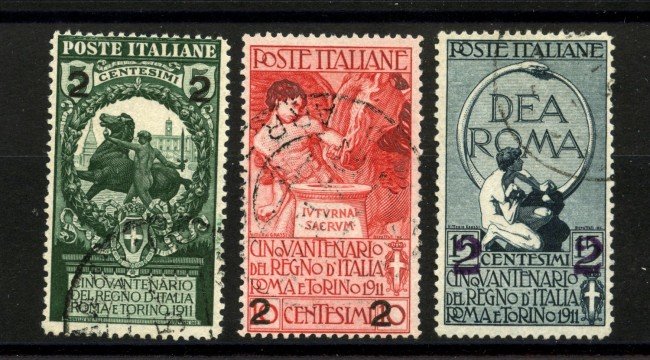 1913 - REGNO -  LOTTO/39990 - UNITA' D'ITALIA SOPRASTAMPATI 3v. - USATI