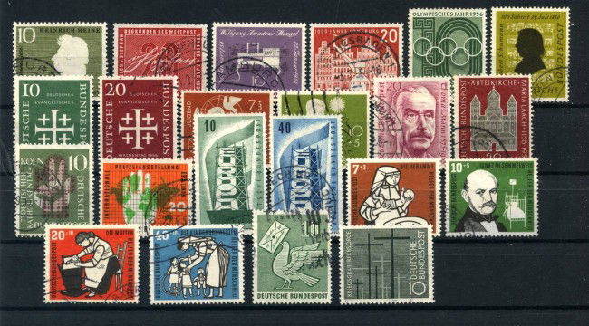1956 - GERMANIA FEDERALE - LOTTO/43184 - ANNATA COMPLETA 22v. - USATI
