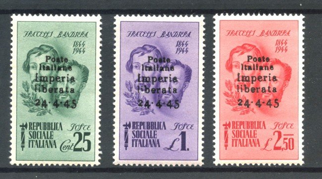 1945 - CLN - IMPERIA  FRATELLI BANDIERA 3v. - NUOVI - LOTTO/32587