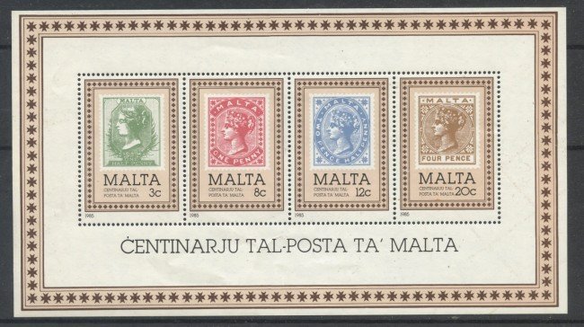 1985 - MALTA - CENTENARIO DELLA POSTA - FOGLIETTO - NUOVO - LOTTO/35994