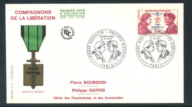 1973 - FRANCIA - EROI DELLA LIBERAZIONE - BUSTA FDC - LOTTO/26496