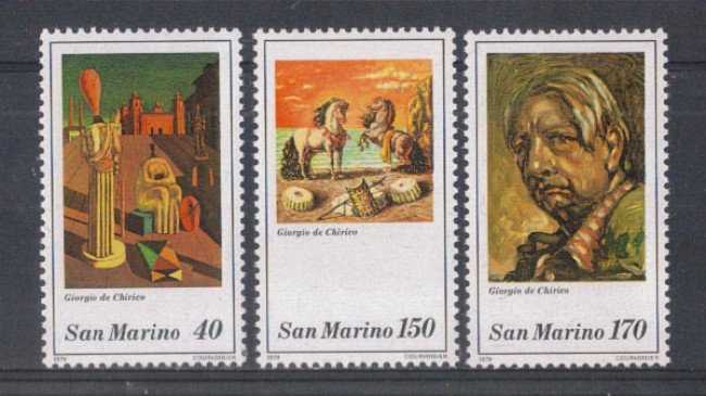 1979 - LOTTO/8000 - SAN MARINO - DE CHIRICO 3v. - NUOVI