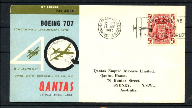 1960 - AUSTRALIA - LOTTO/41643 - 40° ANNIVERSARIO QANTAS  BUSTA 