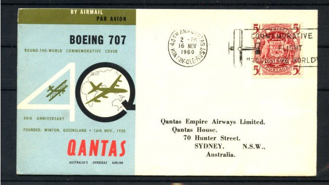 1960 - AUSTRALIA - LOTTO/41643 - 40° ANNIVERSARIO QANTAS  BUSTA 