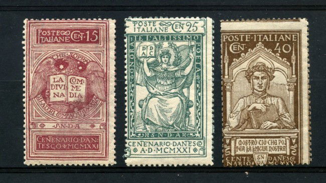 1921 - REGNO - LOTTO/43530 - CENTENARIO DANTE ALIGHIERI 3v. - T/L