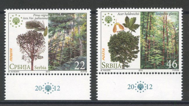 2012 - SERBIA REPUBBLICA - PROTEZIONE NATURA 2v. - NUOVI - LOTTO/35207