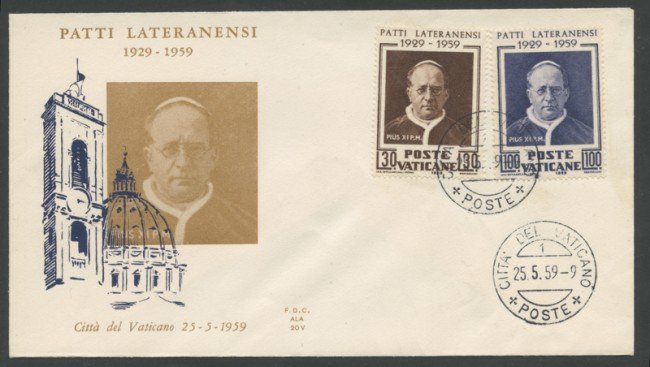 1959 - LOTTO/16017 - VATICANO - PATTI LATERANENSI - FDC
