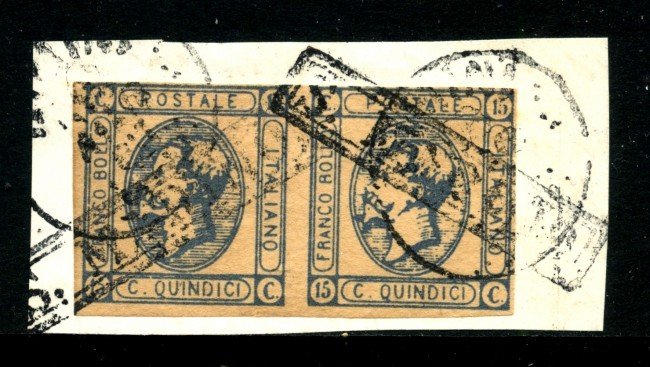 1863 - REGNO - 15 cent. EFFIGIE - FALSO FILATELICO - COPPIA - LOTTO/31952