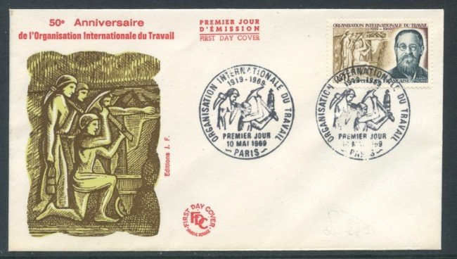 1969 - FRANCIA - ORGANIZZAZIONE DEL LAVORO - BUSTA FDC - LOTTO/26617