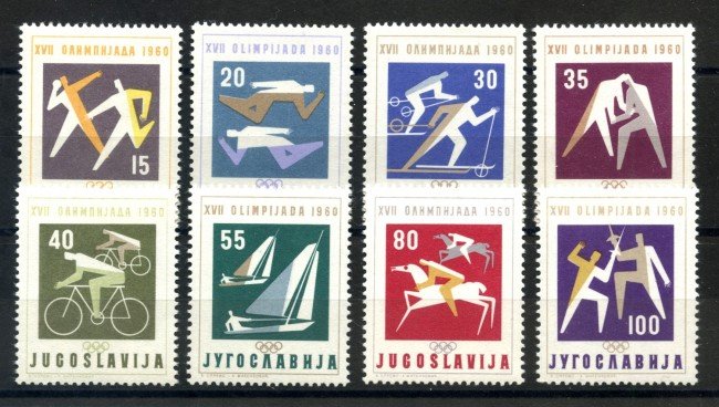 1960 - JUGOSLAVIA - OLIMPIADI DI ROMA 8 v. - NUOVI - LOTTO/33827