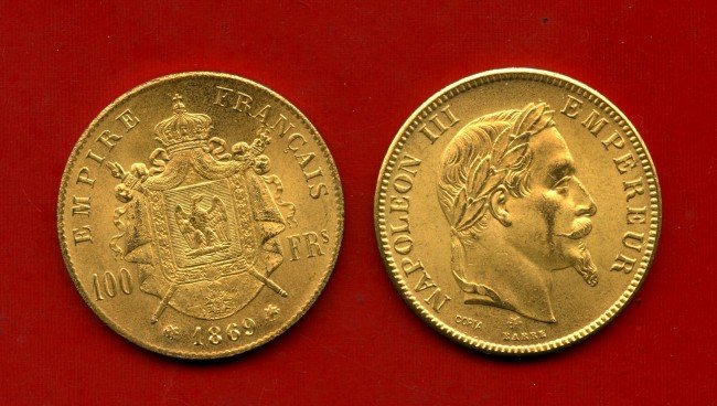 1869 - FRANCIA - 100 FRANCHI  NAPOLEONE  COPIA - LOTTO/M30998