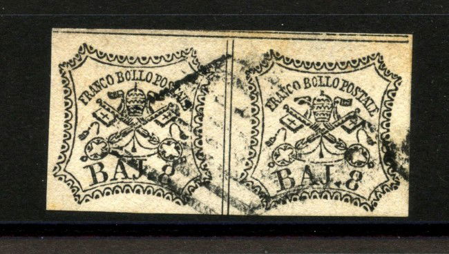 1852 - STATO PONTIFICIO - LOTTO/40264 - 8 BAJ  BIANCO - COPPIA USATI