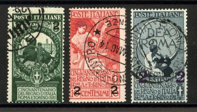 1913 - REGNO D'ITALIA -  LOTTO/37921 - UNITA' D'ITALIA SOVRASTAMPATI 3v. USATI