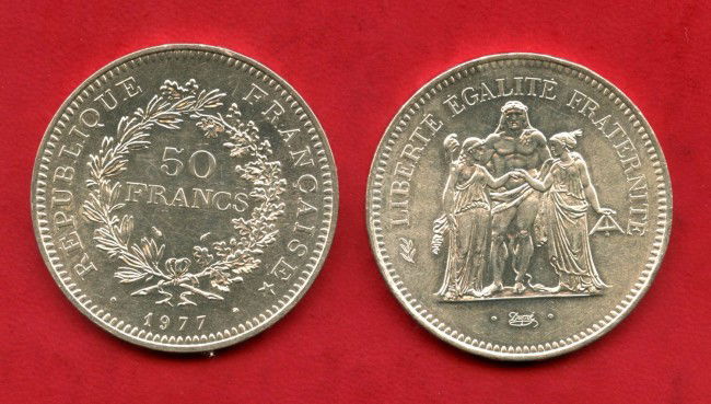 1977 - FRANCIA - LOTTO/M47539 - 50 FRANCHI ARGENTO