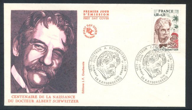 1975 - FRANCIA - DOTT. SCHWEITZER - BUSTA FDC - LOTTO/25863