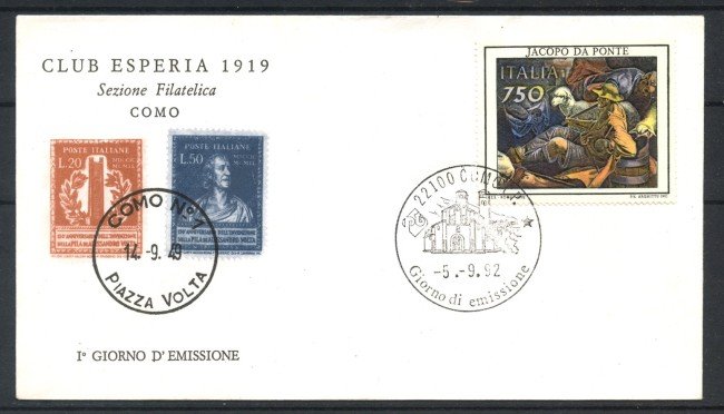 1992 - REPUBBLICA - LOTTO/39051 - JACOPO DA PONTE - BUSTA FDC