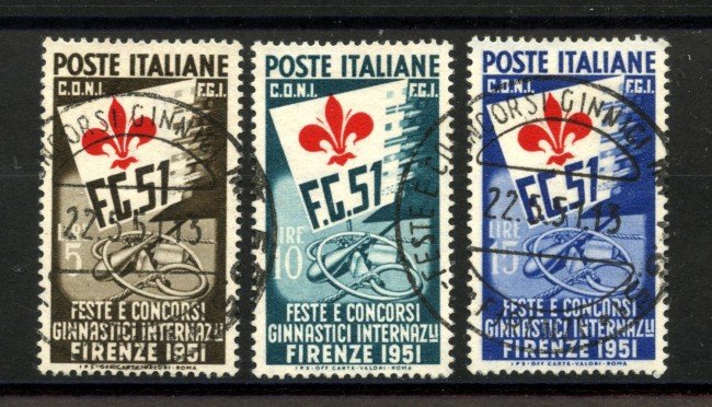 1951 - REPUBBLICA - LOTTO/40157 - FESTE E CONCORSI GINNICI 3v. - USATI