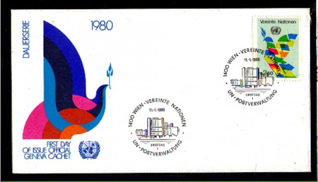 1980 - LOTTO/ONUA3FDC - ONU AUSTRIA - 2,50 POSTA ORDINARIA  - BUSTA FDC