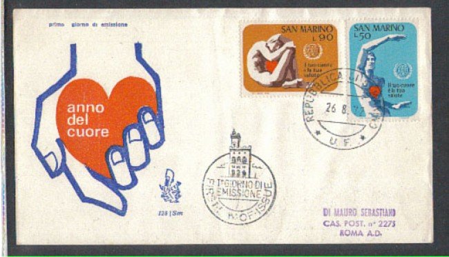 1972 - LOTTO/7937Z - SAN MARINO - ANNO DEL CUORE - FDC
