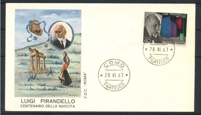 1967 - REPUBBLICA - LOTTO/39169 - LUIGI PIRANDELLO - FDC ROMA
