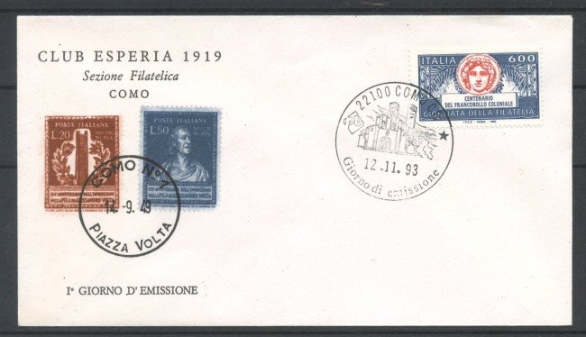 1993 - REPUBBLICA - LOTTO/39033 - GIORNATA FILATELIA - BUSTA FDC